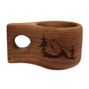 Houten Kuksa Mok Berg – Handgemaakte Rustieke Kampeerbeker