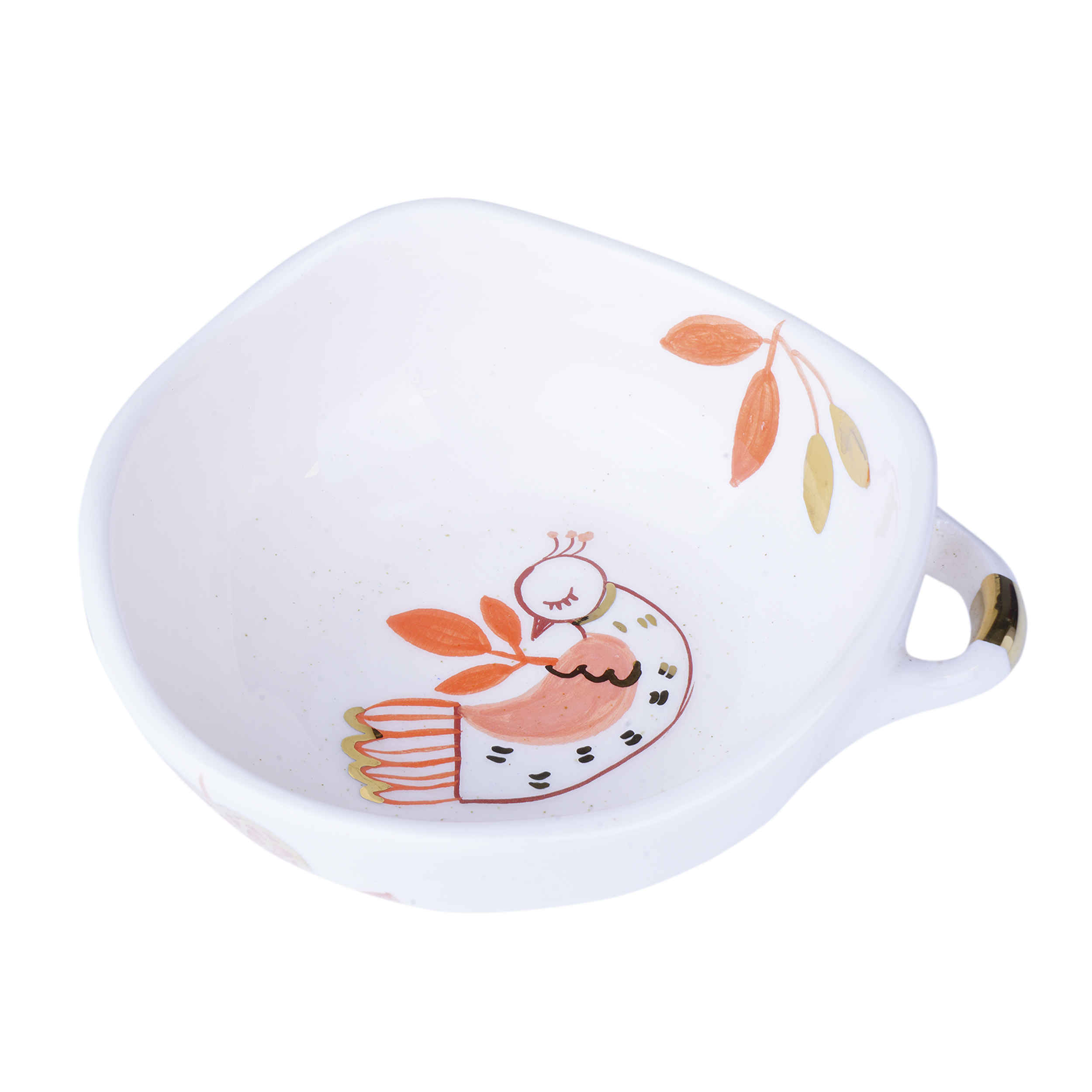 Handgemaakte Decoratieve Witte Pottenkom – Morgh Model