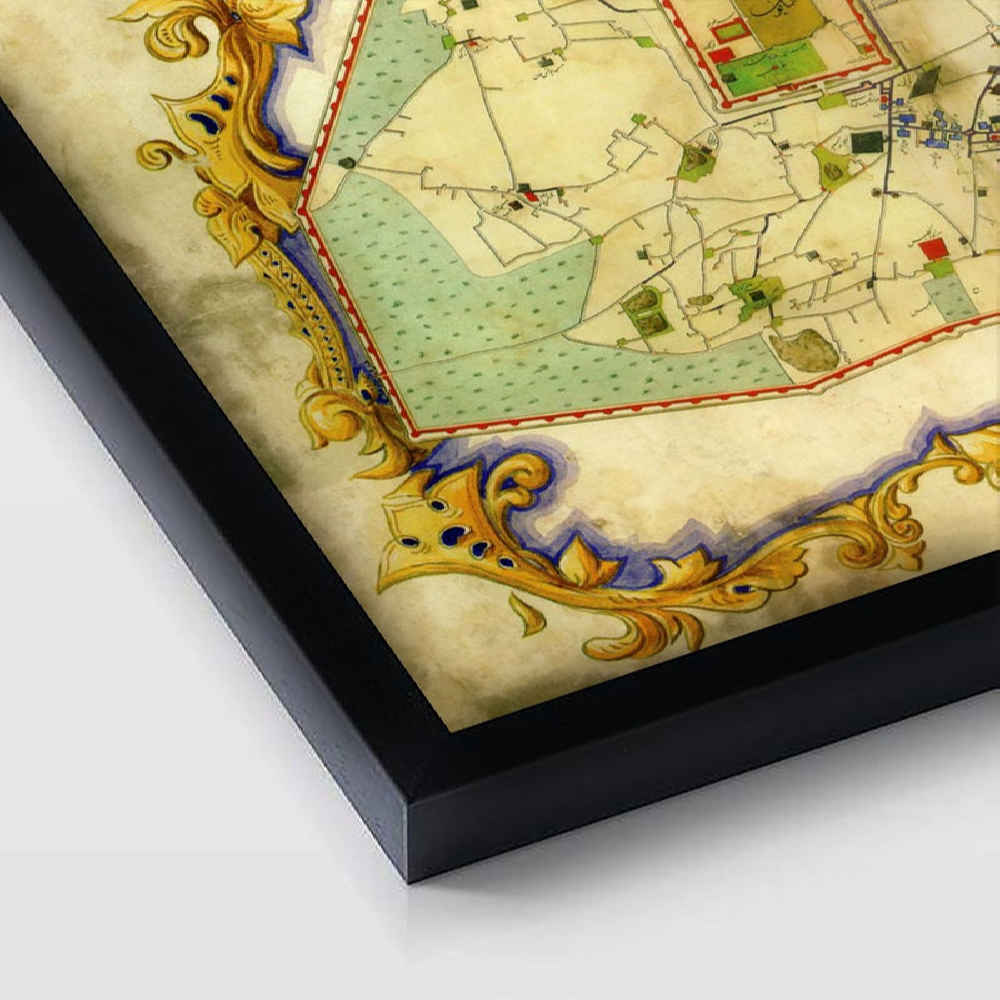 Perzische PVC Print met Frame – Oud Teheran Muurkunst