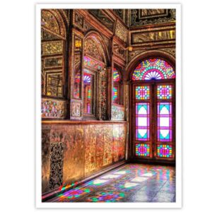 Perzische PVC Print met Frame – Golestan Paleis Muurkunst