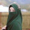 Donkergroene Sjaal & Niqab Set