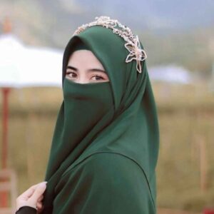 Donkergroene Sjaal & Niqab Set