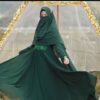 Donkergroene Sjaal & Niqab Set