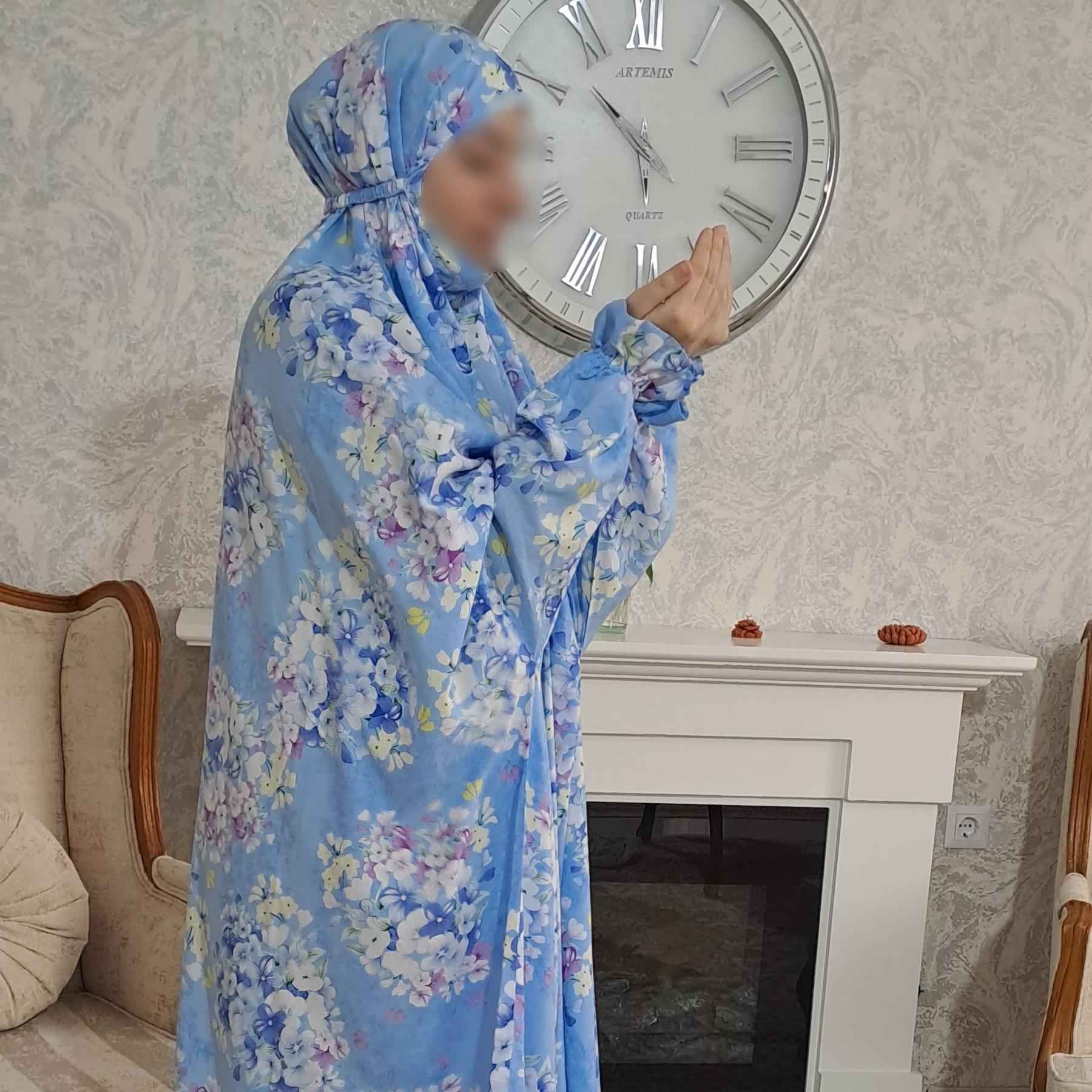 Islamitische Namaz Chador met Mouwen voor Vrouwen – Ideaal voor Gebed – Bloemenpatroon Angela