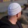 Gehaakte Witte Turkse Kufi Taqiyah – Katoen