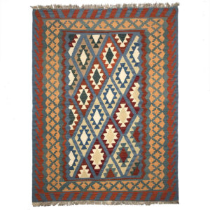 Perzisch Kilim Tapijt met Wol Handgeweven in Ardabil Geometrisch Qashqai