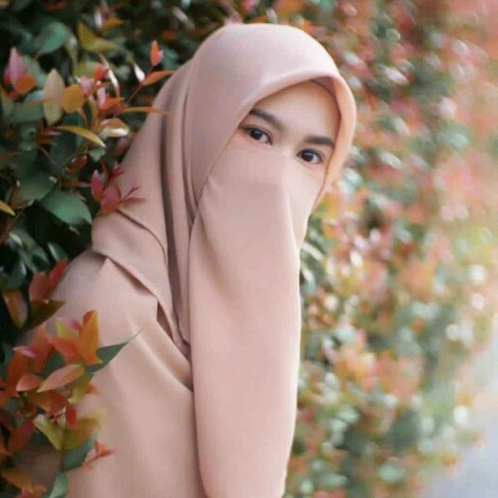 Lichtbruine Islamitische Crepe Sjaal & Halve Niqab Set voor Vrouwen