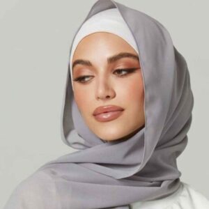 Lichtgrijze Chiffon Shayla Hijab voor Vrouwen