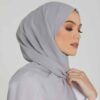 Lichtgrijze Chiffon Shayla Hijab voor Vrouwen