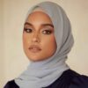 Lichtgrijze Chiffon Shayla Hijab voor Vrouwen