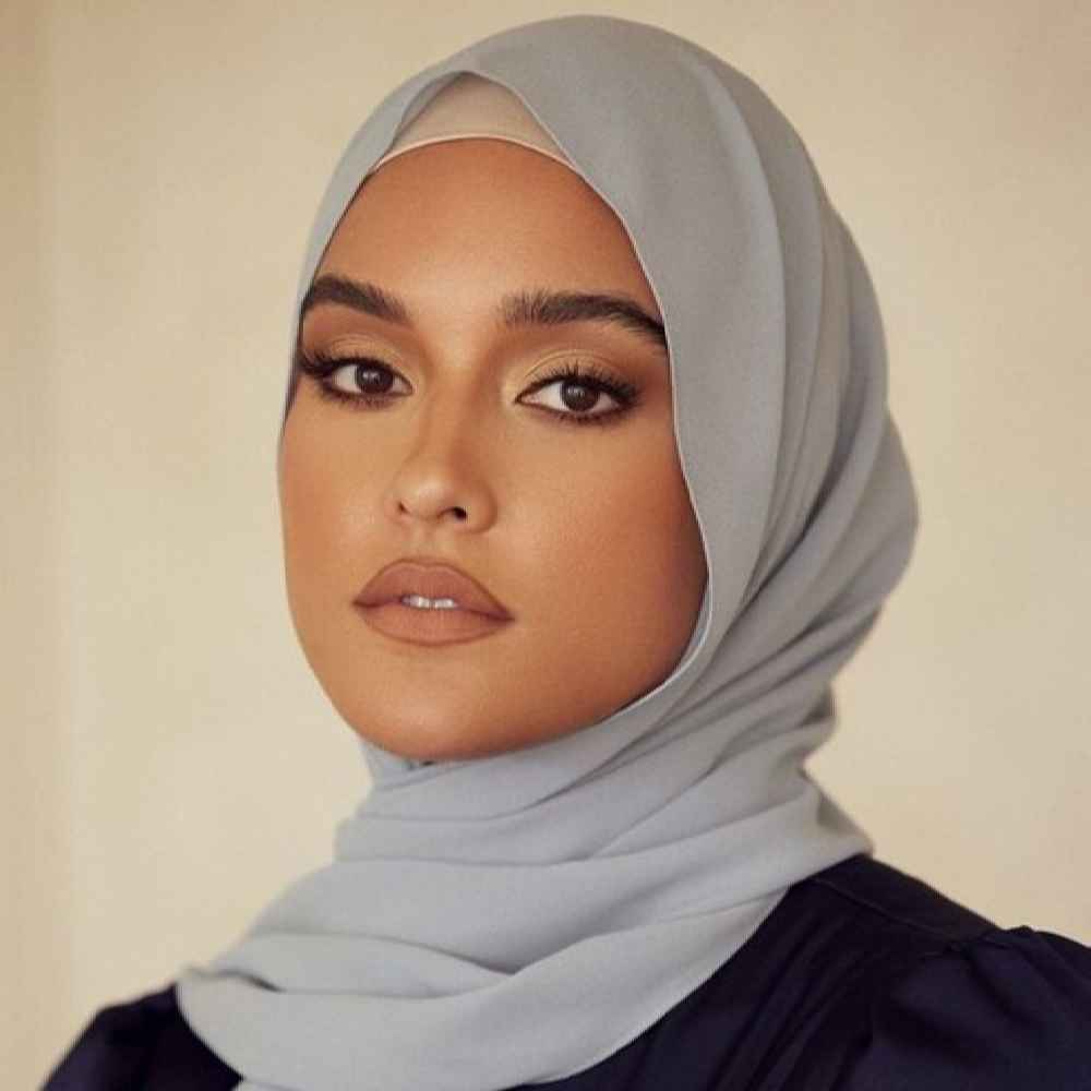 Lichtgrijze Chiffon Shayla Hijab voor Vrouwen