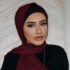 Bordeauxrode Chiffon Shayla Hijab voor Moslimvrouwen
