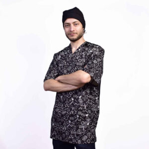 Zwarte Medische Top & Muts Set voor Mannen