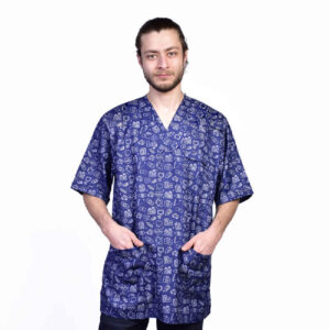Blauwe Medische Top & Muts Set voor Mannen