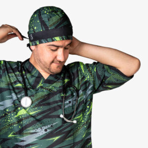 Groene Medische Top & Muts Set voor Mannen – Levendig & Duurzaam