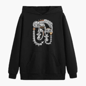 Heren Zwarte Hoodie met Perzische Kalligrafie – Model Shahab
