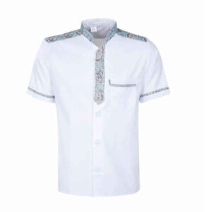 Professionele Witte Koksjas – Paisley Design