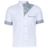 Witte Koksjas Korte Mouw – Paisley Motief