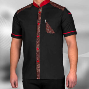 Zwarte Koksjas Korte Mouw – Paisley Motief