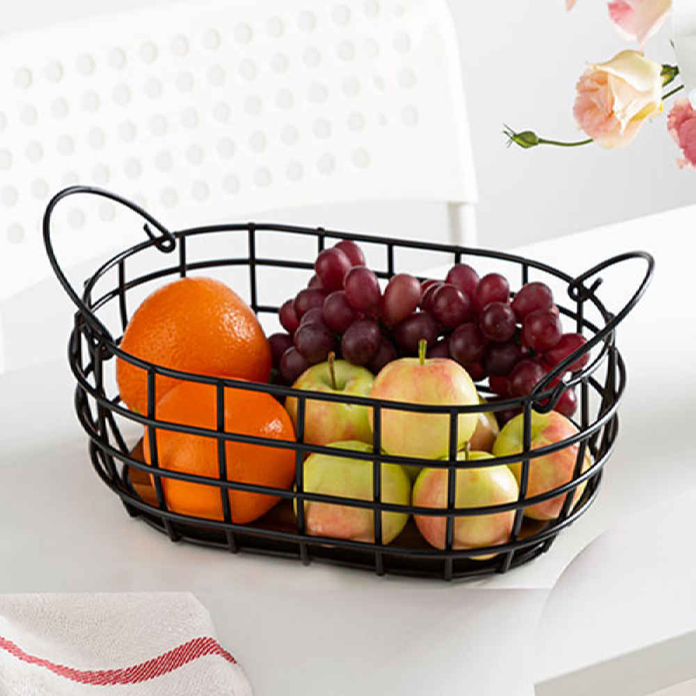 Metalen Draad Fruitmand – Model Beyzi Zwart