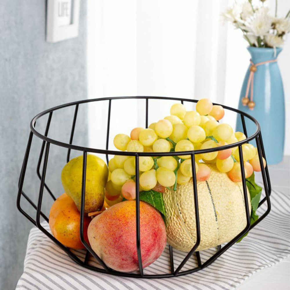 Metalen Draad Fruitmand – Model Sahand Zwart