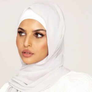 Melkwitte Chiffon Shayla Hijab voor Moslimvrouwen