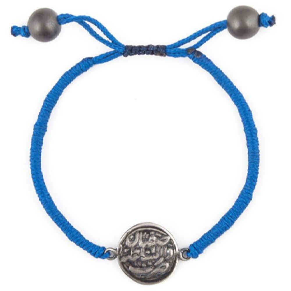 Minimalistische Blauwe Draad Zilveren Armband – Rise Design