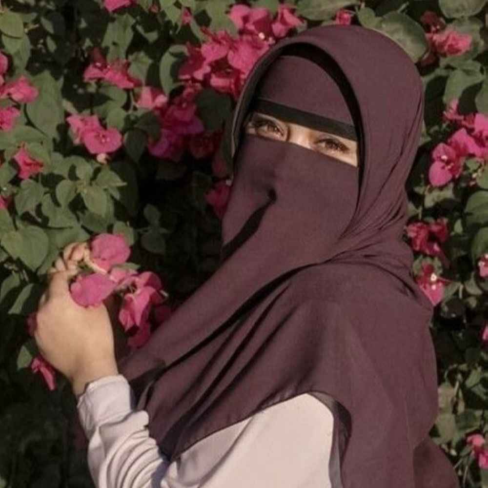 Bruine Islamitische Sjaal & Half-Niqab Set