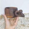 Handgesneden Houten Kuksa Mok Buffalo – Rustieke Beker