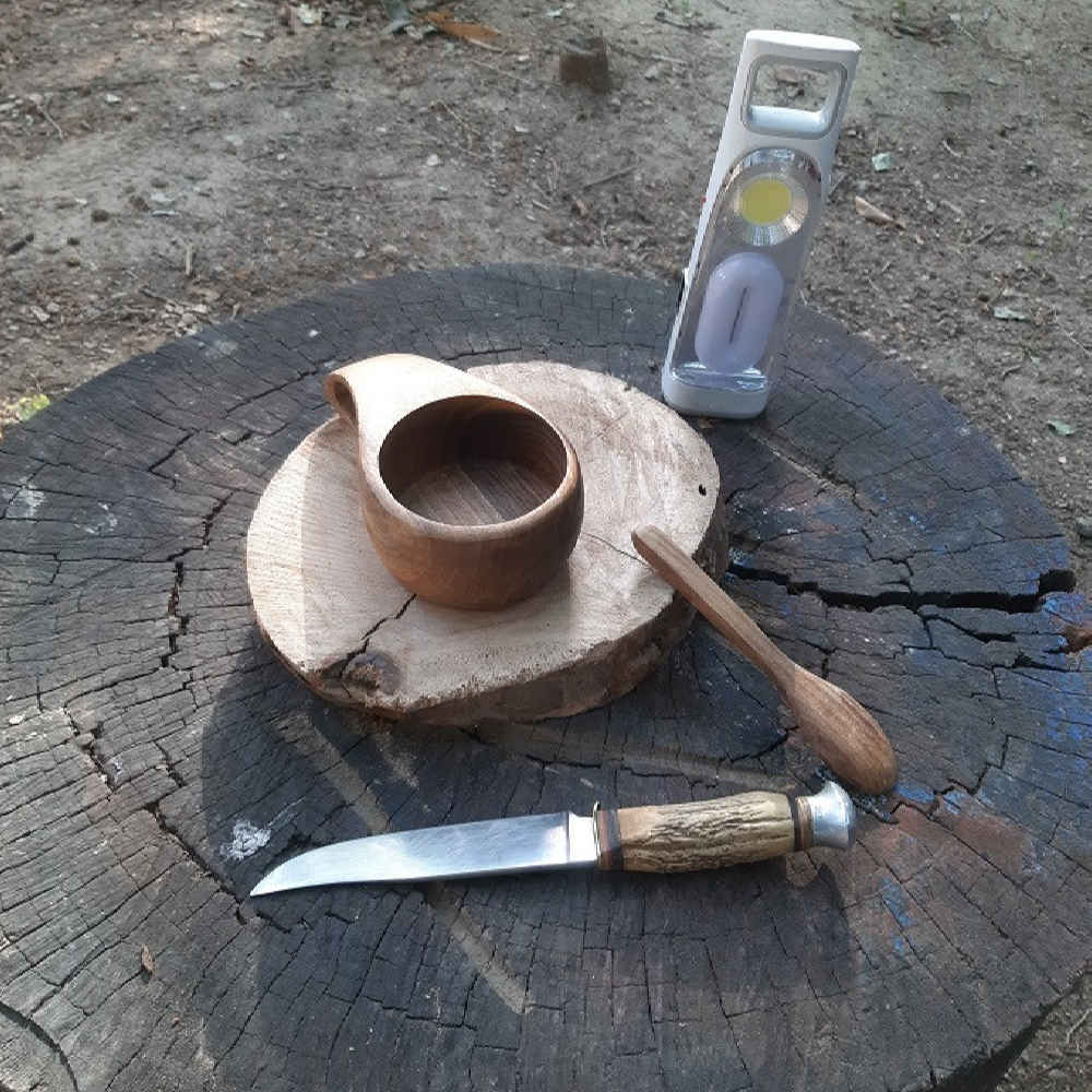 Houten Kuksa Mok Nika – Handgemaakte Rustieke Outdoor Mok