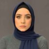 Marineblauwe Chiffon Shayla Hijab – Minimalistisch