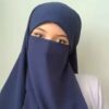 Marineblauwe Crepe Vierkante Sjaal & Niqab Set