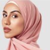 Roze Chiffon Shayla Hijab – Minimalistische Hoofddoek