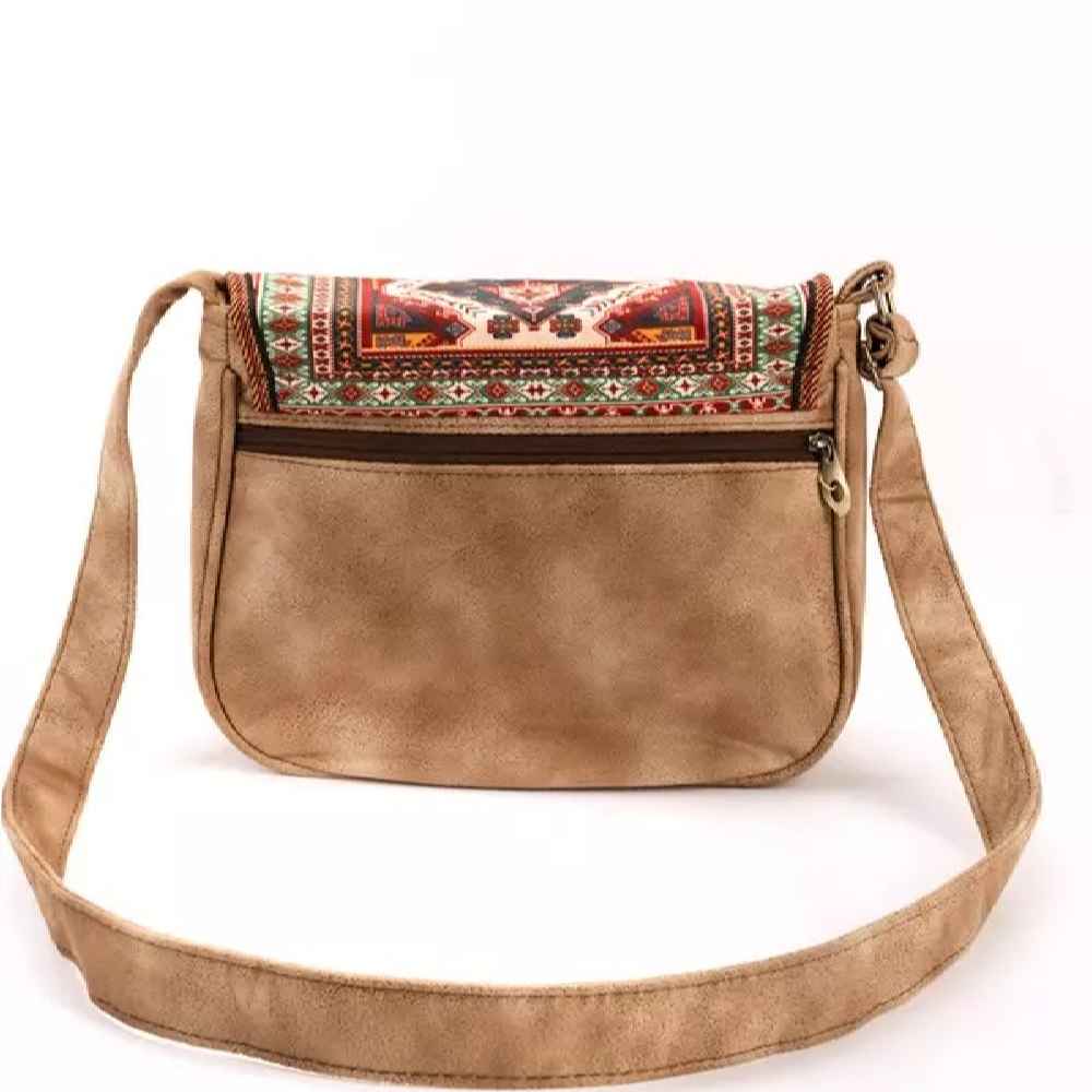 Boheemse Crossbody Schoudertas met Perzisch Geïnspireerd Geometrisch Patroon