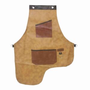 Bruine Leren Barista Schort – Elegant & Functioneel
