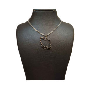 Minimalistische Ketting – Kaart van Iran Zilver