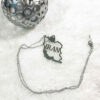 Minimalistische Ketting – Kaart van Iran Zilver