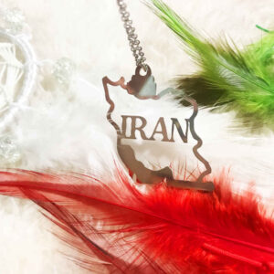 Minimalistische Ketting – Kaart van Iran Zilver