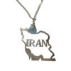 Minimalistische Ketting – Kaart van Iran Zilver