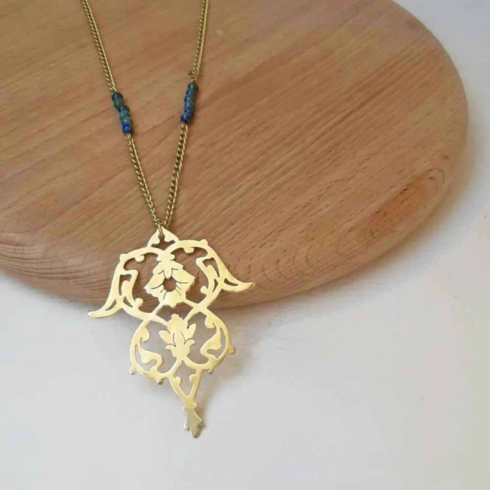 Messing Ketting met Minimalistisch Perzisch Geïnspireerd Thema Baran