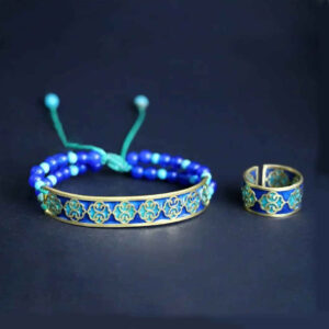 Perzische messing armband en ring set model Eslimi