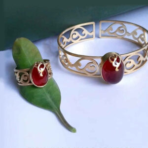 Perzische messing armband en ring set model Hana