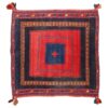 Vintage Perzische Sirjan Kelim in rood & zwart, plat geweven