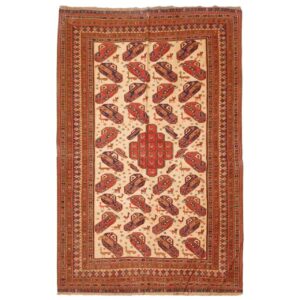 Vintage Perzisch Sirjan Handgeweven Kilim Tapijt met Print