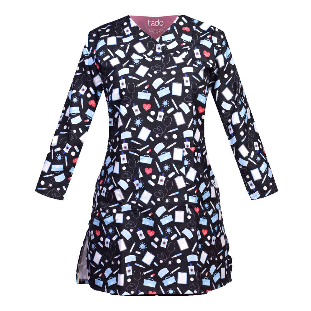 Zwarte Medische Top voor Vrouwen – Modern Design