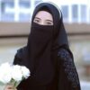 Zwarte Islamitische Vierkante Sjaal & Halve Niqab Set
