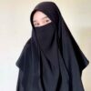 Zwarte Islamitische Vierkante Sjaal & Halve Niqab Set