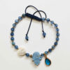 Kralenarmband voor Dames – Blauw Hamsa Handje