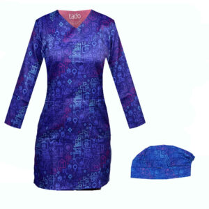 Blauwe Dierenarts Top & Muts Set voor Vrouwen