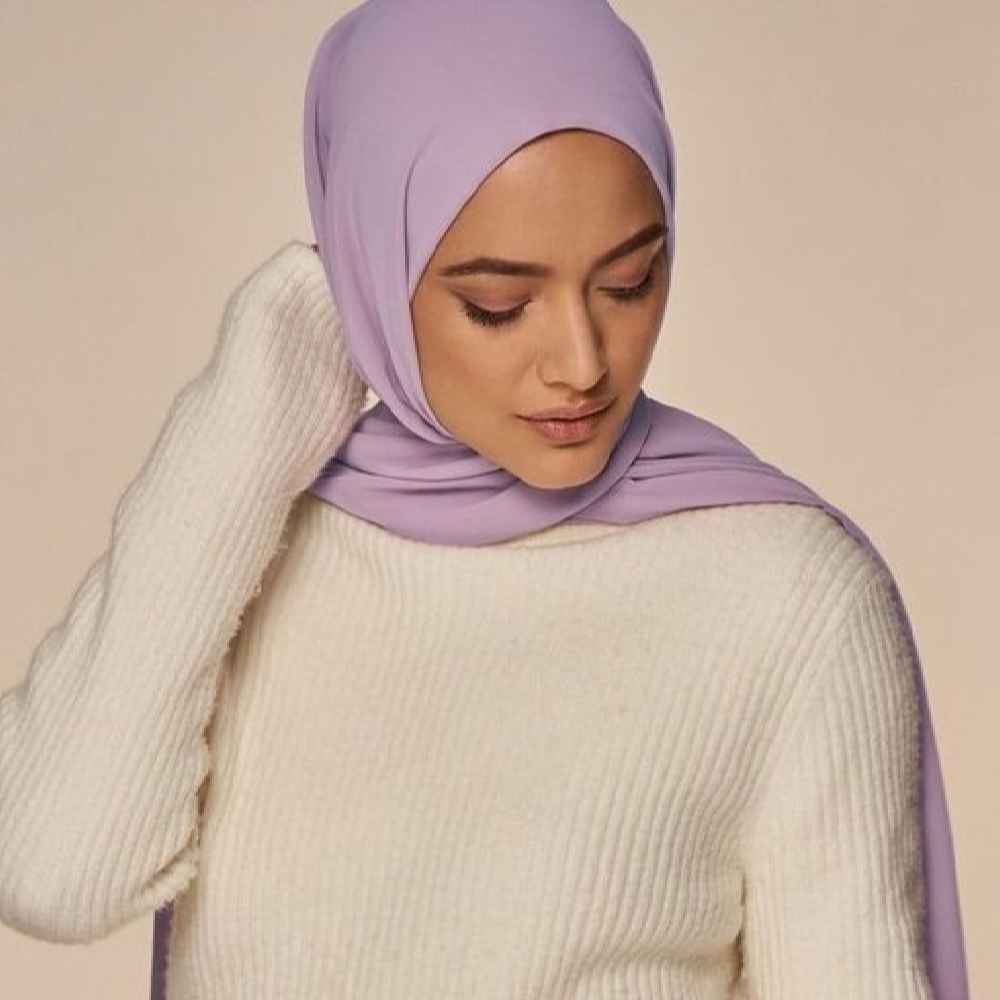 Minimalistische Chiffon Shayla Hijab – Lila